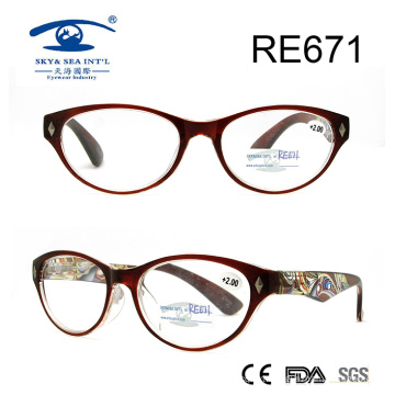 Light Weight High Quality Pattern in Temple Reading Glasses (RE671)